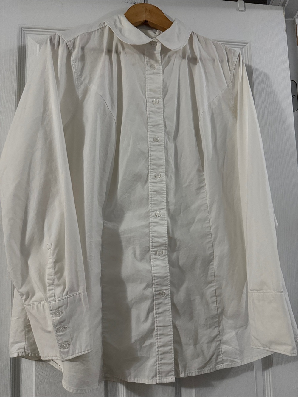 Lane Bryant White Collared Shirt with Black Tag